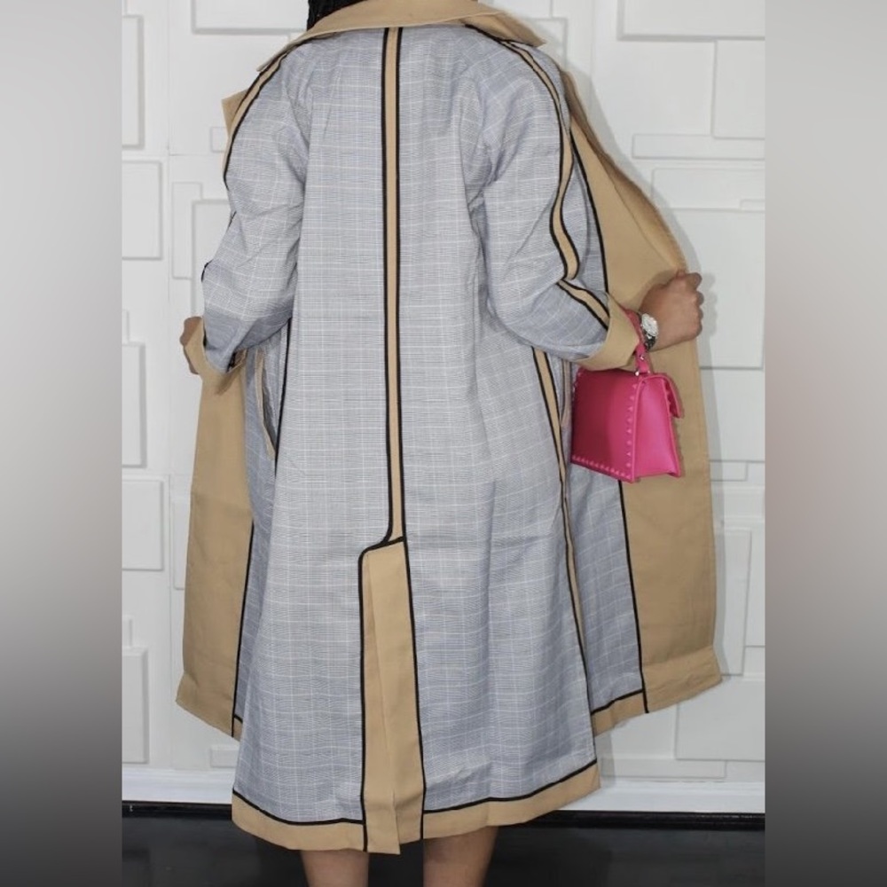 Reversible Plaid Trench Coat - Picture 2 of 2